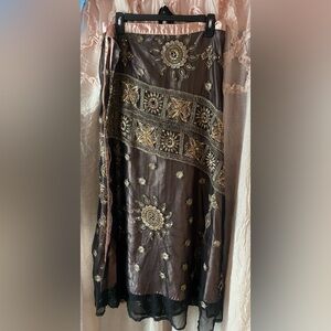 Lotus made in India with Love beaded wrap skirt saree 90’s vintage